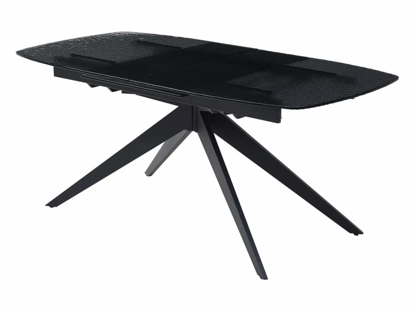 Mesa de comedor extensible en vidrio templado burbujeado y metal - - LEGRIO de^Maison Céphy Discount