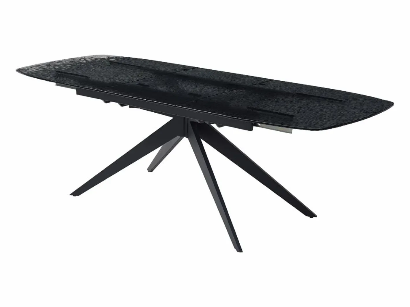 Mesa de comedor extensible en vidrio templado burbujeado y metal - - LEGRIO de^Maison Céphy Discount