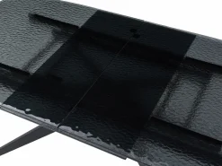 Mesa de comedor extensible en vidrio templado burbujeado y metal - - LEGRIO de^Maison Céphy Discount