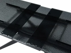 Mesa de comedor extensible en vidrio templado burbujeado y metal - - LEGRIO de^Maison Céphy Discount