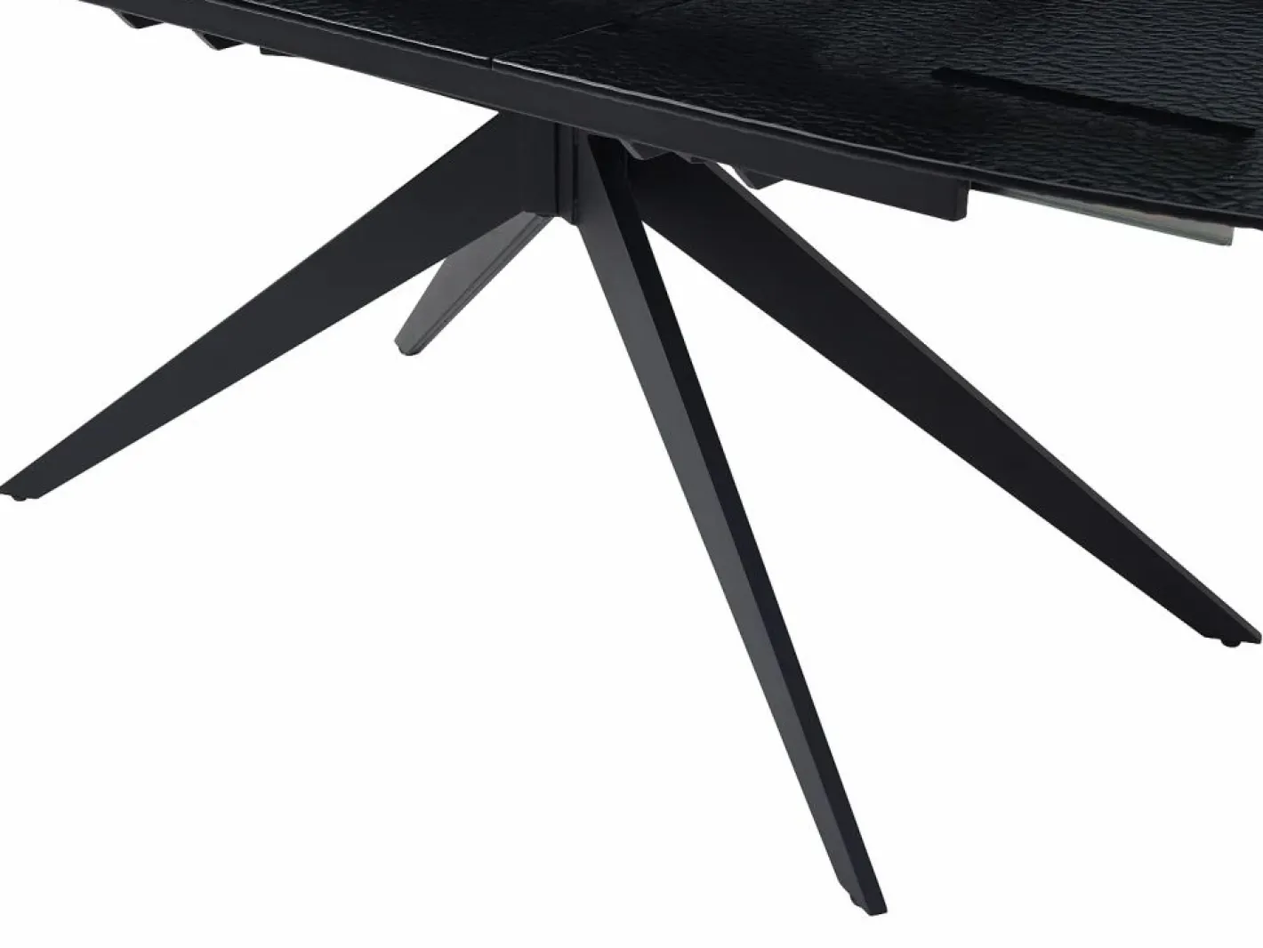 Mesa de comedor extensible en vidrio templado burbujeado y metal - - LEGRIO de^Maison Céphy Discount