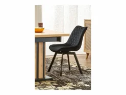 MSO Mesa de comedor extensible roble y negro 130cm Celso Color natural claro Best