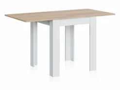 duehome Mesa de comedor extensible Giro Blanco Artik (Blanco Mate) - Roble Canadian Color natural claro / Blanco Online
