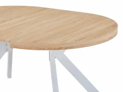 Vente-unique Mesa de comedor extensible para 4 a 8 personas en MDF y acero - Natural y blanco - KOMONI Color natural claro / Blanco Best