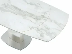 Vente-unique Mesa Extensible|Mesa De Comedor|Mesa de comedor extensible. Cerámica y acero. TALICIA
