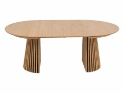 Vente-unique Mesa de comedor extensible 4 a 8 personas de roble - Natural - CARMIZA Color natural claro Outlet
