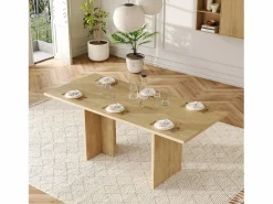 Mesa de comedor extensible 140/180x80 cm para 6 a 8 personas - Natural claro^Hauss Spole New