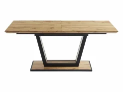Vente-unique Mesa Extensible|Mesa De Comedor|Mesa de comedor extensible 6 a 10 comensales de MDF y metal - Natural y negro - VITENO