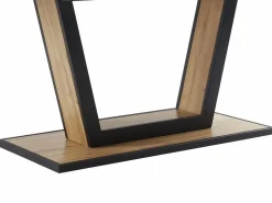 Vente-unique Mesa Extensible|Mesa De Comedor|Mesa de comedor extensible 6 a 10 comensales de MDF y metal - Natural y negro - VITENO