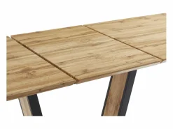 Vente-unique Mesa Extensible|Mesa De Comedor|Mesa de comedor extensible 6 a 10 comensales de MDF y metal - Natural y negro - VITENO