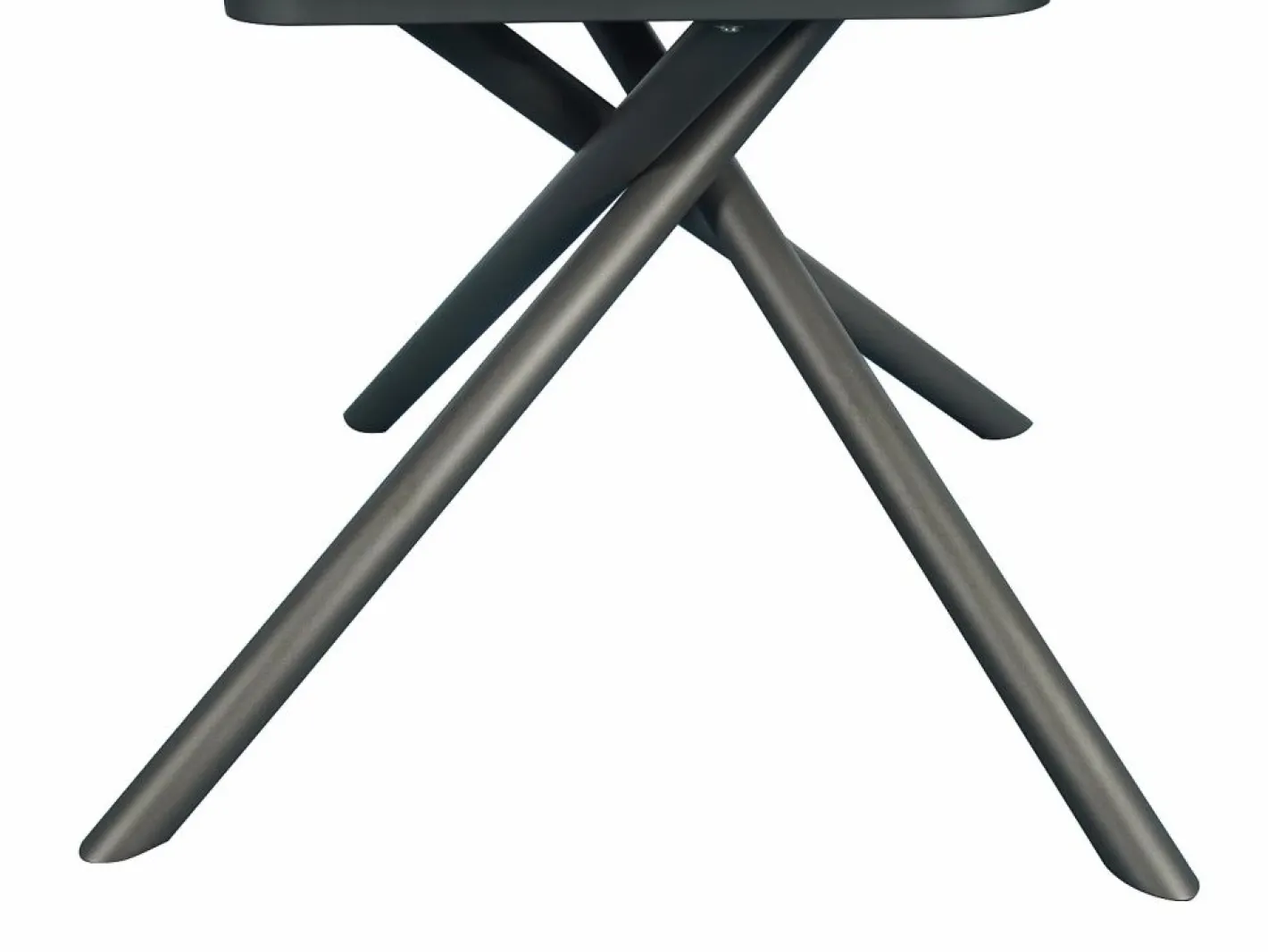 Vente-unique Mesa de comedor extensible para 4 a 6 personas en cerámica, MDF y metal - Efecto mármol marrón y gris - FEROLA Gris / Marru00f3n