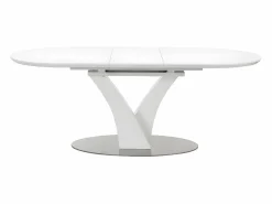 Vente-unique Mesa Extensible|Mesa De Comedor|Mesa de comedor extensible - 6 a 8 comensales - MDF y metal - lacado - TALARA