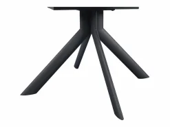 Vente-unique Mesa de comedor extensible para 4 a 6 personas de cerámica, MDF y metal - Efecto mármol y antracita - ZALYRA Blanco Online