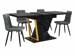 Merax Mesa de comedor extensible para 6 personas - 110/140 x 80 x 76 cm - para comedores y cocinas - MDF + metal - Negro Online