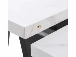 Mesa de comedor extensible 99-159 x 74 cm - 6 a 8 personas - en MDF - + Negro^ModernLuxe Sale