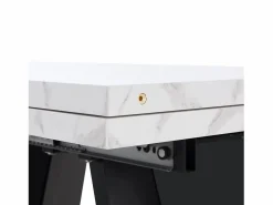 Mesa de comedor extensible 99-159 x 74 cm - 6 a 8 personas - en MDF - + Negro^ModernLuxe Sale