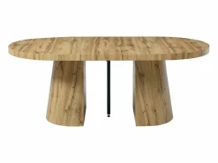 Vente-unique Mesa Extensible|Mesa De Comedor|Mesa de comedor extensible para 6 a 12 personas en MDF - Natural Claro - CLOEVA