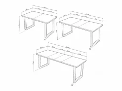 Mesa de comedor extensible Roma roble Nordish/negro 77x140x80 cm Adec Color natural oscuro Sale