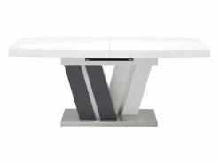 Vente-unique Mesa Extensible|Mesa De Comedor|Mesa de comedor extensible NOAMI II - MDF gris y blanco