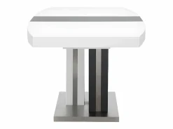 Vente-unique Mesa Extensible|Mesa De Comedor|Mesa de comedor extensible NOAMI II - MDF gris y blanco