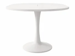 Merax Mesa Extensible|Mesa de comedor extensible ovalada para 4 a 6 personas - L 100/140 x A 100 x A 75 cm - Madera MDF -