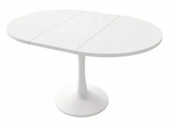 Merax Mesa Extensible|Mesa de comedor extensible ovalada para 4 a 6 personas - L 100/140 x A 100 x A 75 cm - Madera MDF -