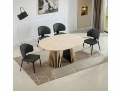 Mesa de comedor Grove redonda extensible nordish 76x120-160-200x120 cm^ADEC Online