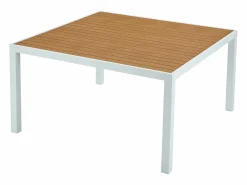 Mesa de comedor jardín aluminio polywood L.140cm + 8 sillas natural claro MACILA^MYLIA Best