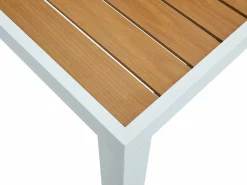 Mesa de comedor jardín aluminio polywood L.140cm + 8 sillas natural claro MACILA^MYLIA Best