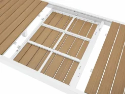MYLIA Mesa de comedor jardín extensible aluminio poliwood L.170/230 cm - Natural claro - MACILA Blanco Outlet