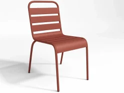Mesa de comedor jardín metal mesa y 6 sillas apilables - MIRMANDE de^MYLIA Online