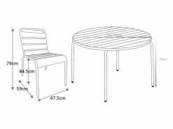 Mesa de comedor jardín metal mesa y 6 sillas apilables - MIRMANDE de^MYLIA Online