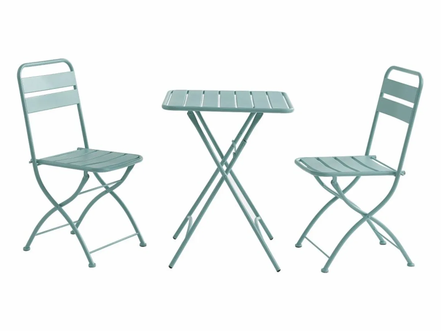 Mesa de comedor jardín plegable de metal - mesa de 60 cm y 2 sillas plegables -^MYLIA