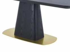 Vente-unique Mesa De Comedor|Mesa de comedor para 8 personas con chapado de fresno y metal - y dorado - DYLORA