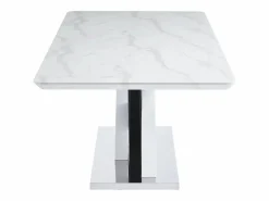 Mesa de comedor para 8 personas - MDF y acero inoxidable - Efecto mármol blanco y negro - EVAELA^Vente-unique Online