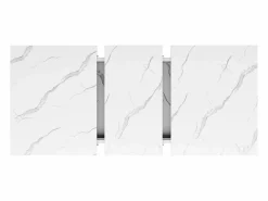 Mesa de comedor rectangular extensible para 4-6 personas, tapa chapada en mármol con patas en forma de X - 118/157x75x76,4cm^Hauss Spole Outlet