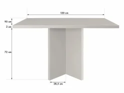 Mesa de comedor rectangular tablero laminado de 3cm taupe 90x120cm^ Outlet