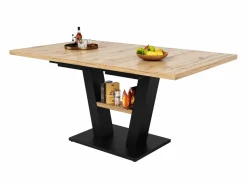 Mesa de comedor rectangular - Mesa de comedor con espacio de almacenamiento y tablero de madera - retráctil - para cocina y sala de estar^ Outlet
