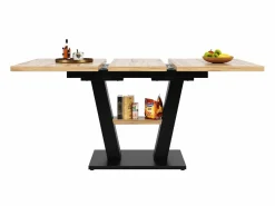Mesa de comedor rectangular - Mesa de comedor con espacio de almacenamiento y tablero de madera - retráctil - para cocina y sala de estar^ Outlet