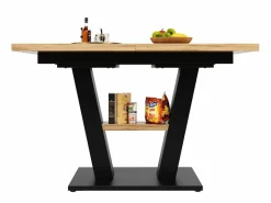 Mesa de comedor rectangular - Mesa de comedor con espacio de almacenamiento y tablero de madera - retráctil - para cocina y sala de estar^ Outlet