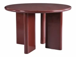 Vente-unique Mesa de comedor redonda para 4 personas de MDF - Burdeos - LUKAVO Granate