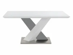 Mesa de comedor SALVA para 6 personas en MDF lacado blanco y acero^Vente-unique Best