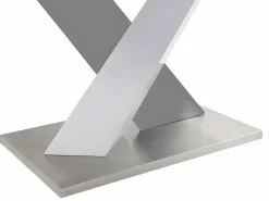Mesa de comedor SALVA para 6 personas en MDF lacado blanco y acero^Vente-unique Best