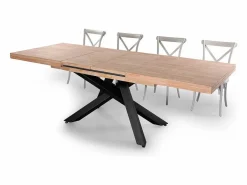 Mesa de comedor Xena extensible forma rectangular roble Nordish/negro 76x140-180-220x90 cm^ADEC Clearance