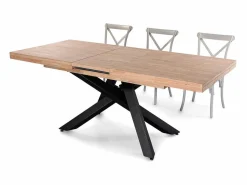 Mesa de comedor Xena extensible forma rectangular roble Nordish/negro 76x140-180-220x90 cm^ADEC Clearance