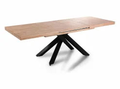 Mesa de comedor Xena extensible forma rectangular roble Nordish/negro 76x140-180-220x90 cm^ADEC Clearance