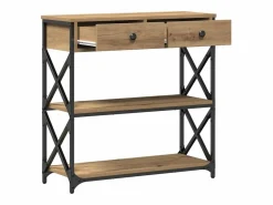 Clicnbuy Consola|Mesa de Consola con cajón Roble artisan 75 x 28 x 75 cm