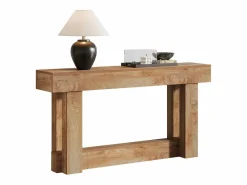 Tribesigns Consola|Mesa de consola de 160 cm, mesa de entrada de dos niveles, mesa auxiliar rectangular de madera detrás del sofá