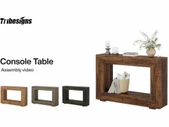 Mesa de Consola de Entrada, 120 x 30 x 83,5 cm, Mesa Auxiliar, Marrón Rústico^Tribesigns New