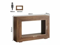 Mesa de Consola de Entrada, 120 x 30 x 83,5 cm, Mesa Auxiliar, Marrón Rústico^Tribesigns New